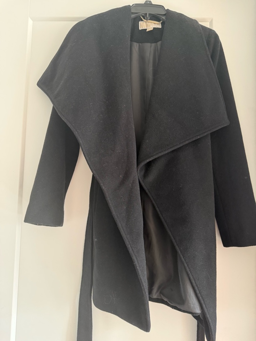 Michael Kors Black Belted Wool-Blend Coat - Picture 2 of 5